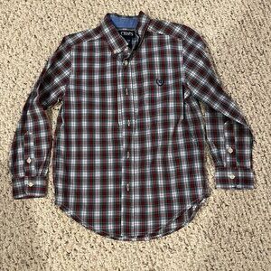 Chaps Kids Red and Blue Plaid Button Down Shirt